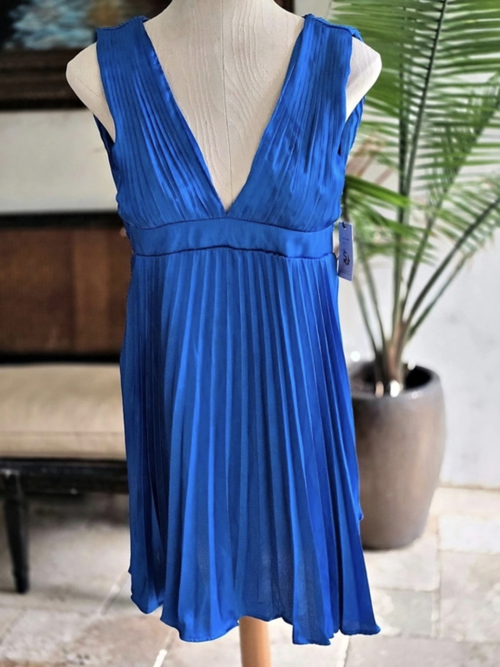 Sincerely Jules Pleated Blue Mini Dress NWT Small